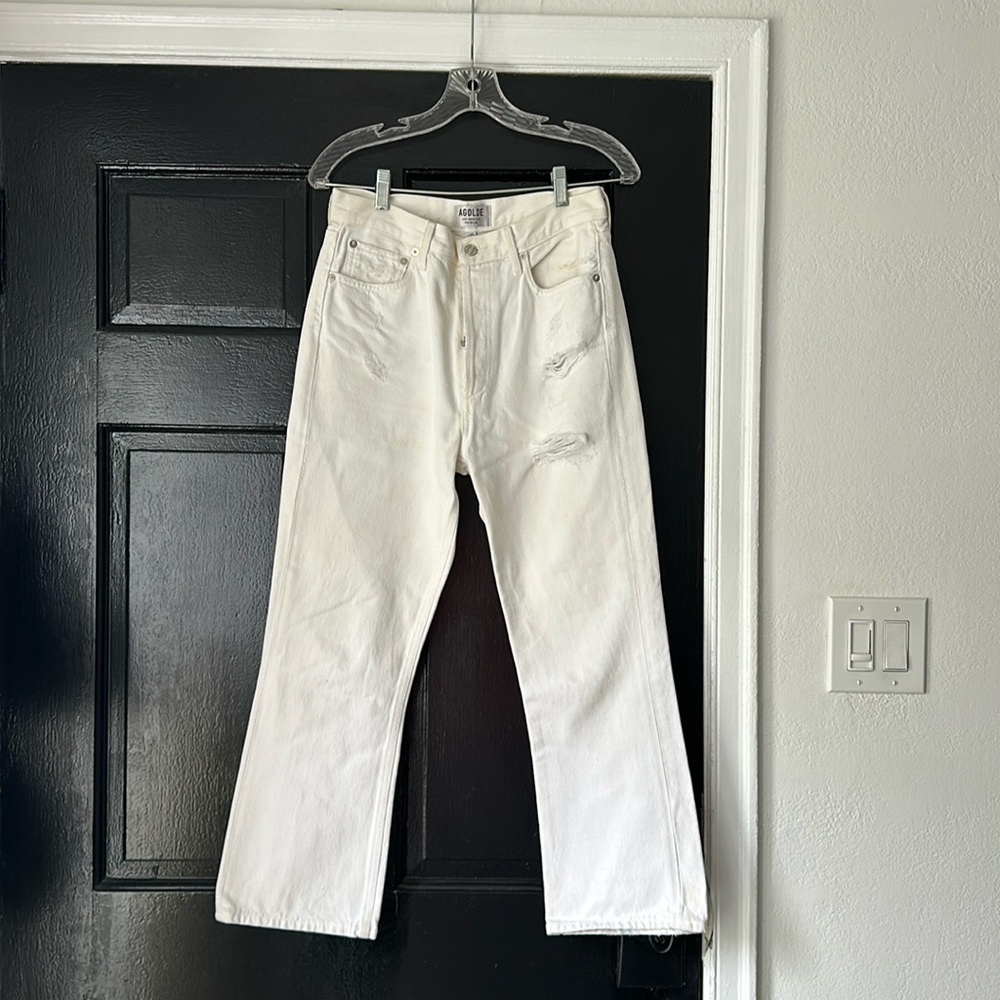 Cropped bell bottom jeans